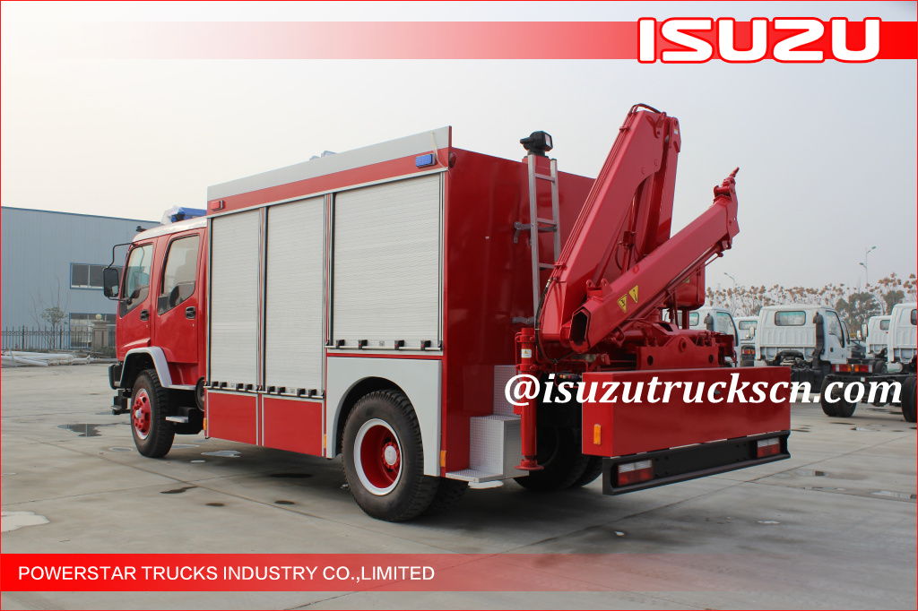 Camión de bomberos 2015 del vehículo del rescate de la emergencia de la iluminación de Isuzu con el camión grúa para LAOS
