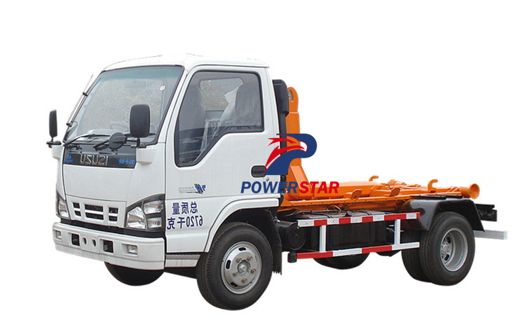 Camión de basura con gancho elevador Isuzu con capacidad de carga de 5 cbm a la venta