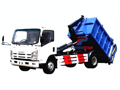 Camión de basura con cargador de gancho Isuzu de powerstar