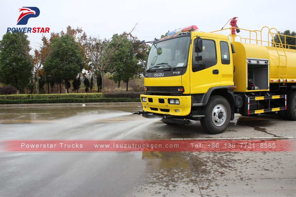 Camión bowser de agua 14000L del camión de bomberos del tanque de agua de la regadera del camino de ISUZU FVZ en venta