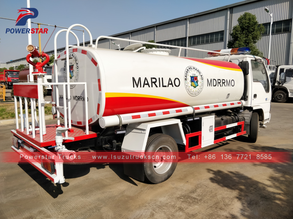 Filipinas comercializa camiones cisterna de pulverización de agua Isuzu 3-5CBM para entrega de agua a la venta