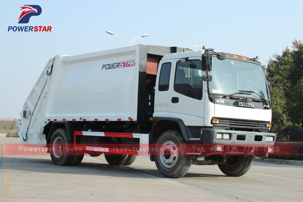 Camión compactador de basura para gestión de residuos de camión de basura FVR Isuzu de Filipinas