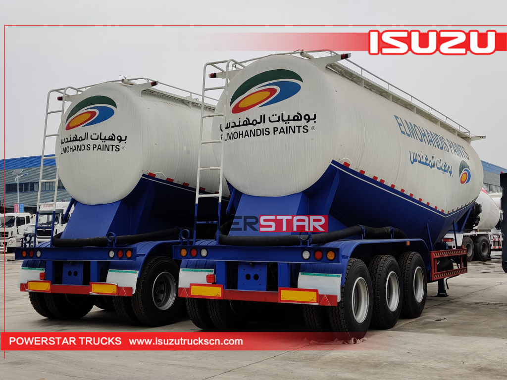 Semirremolque cisterna de polvo para camión de cemento a granel de tres ejes de Sudán a la venta