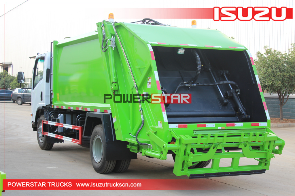 Camión compactador de residuos ISUZU ELF del camión recolector de basura de Cabo Verde 10cbm