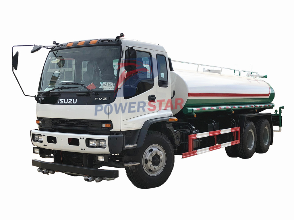 ISUZU FVZ Camión de transporte de agua que transporta vehículo cisterna