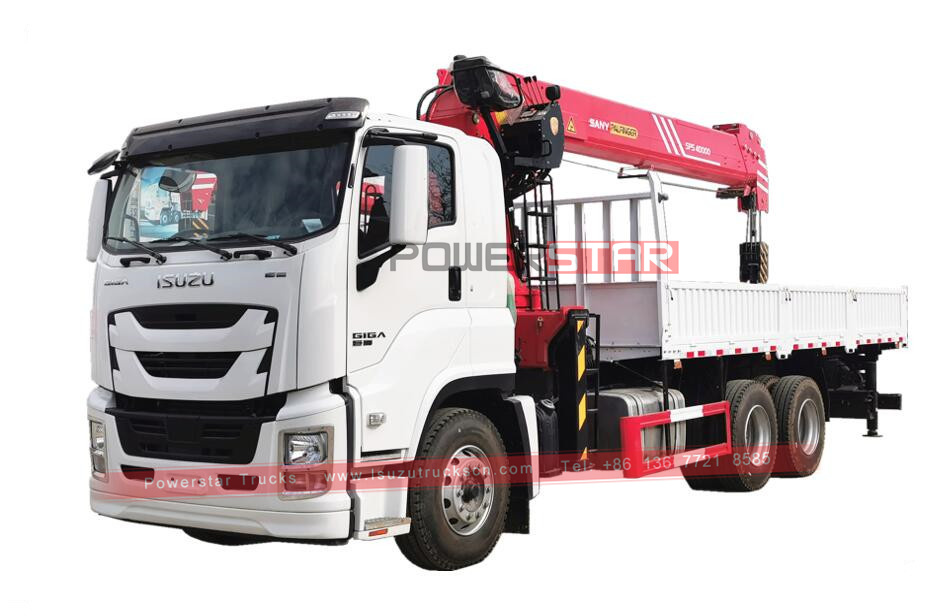 Grúa palfinger SPS40000 montada en camión de carga ISUZU GIGA