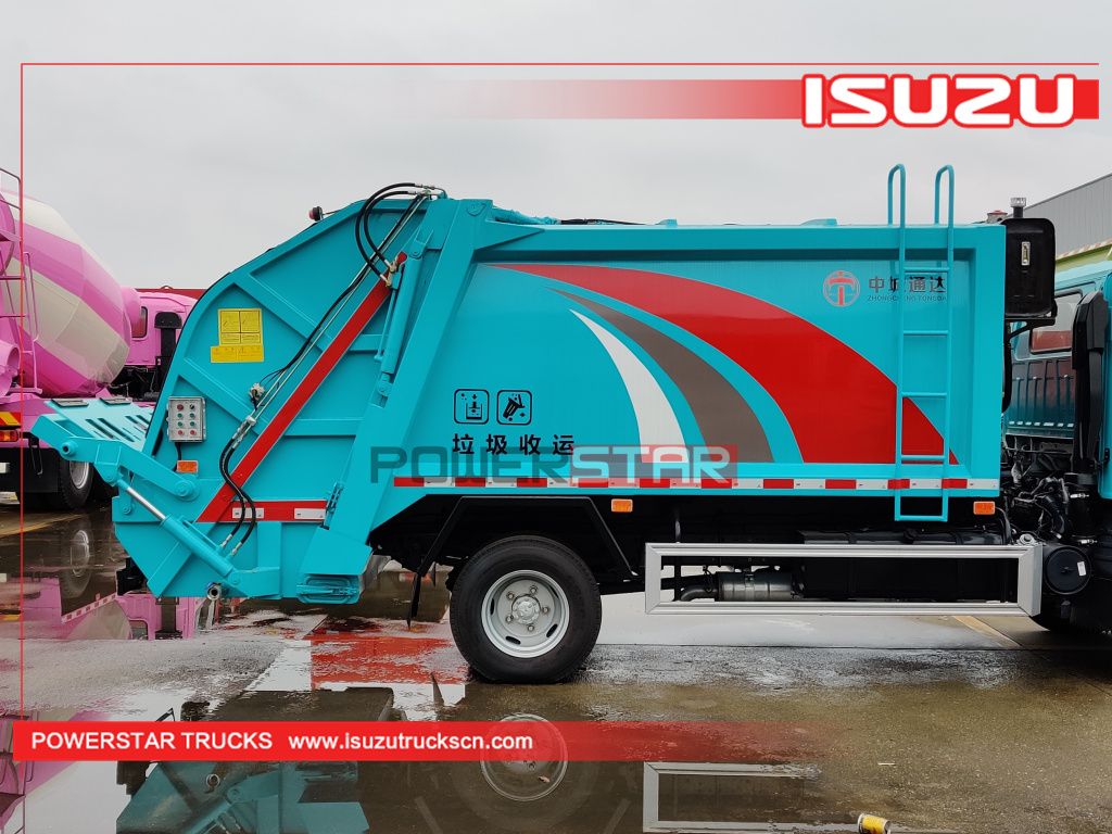 Mongolia Nuevo camión compactador de basura hidráulico ISUZU de 4-5 toneladas NKR NPR 130HP a la venta