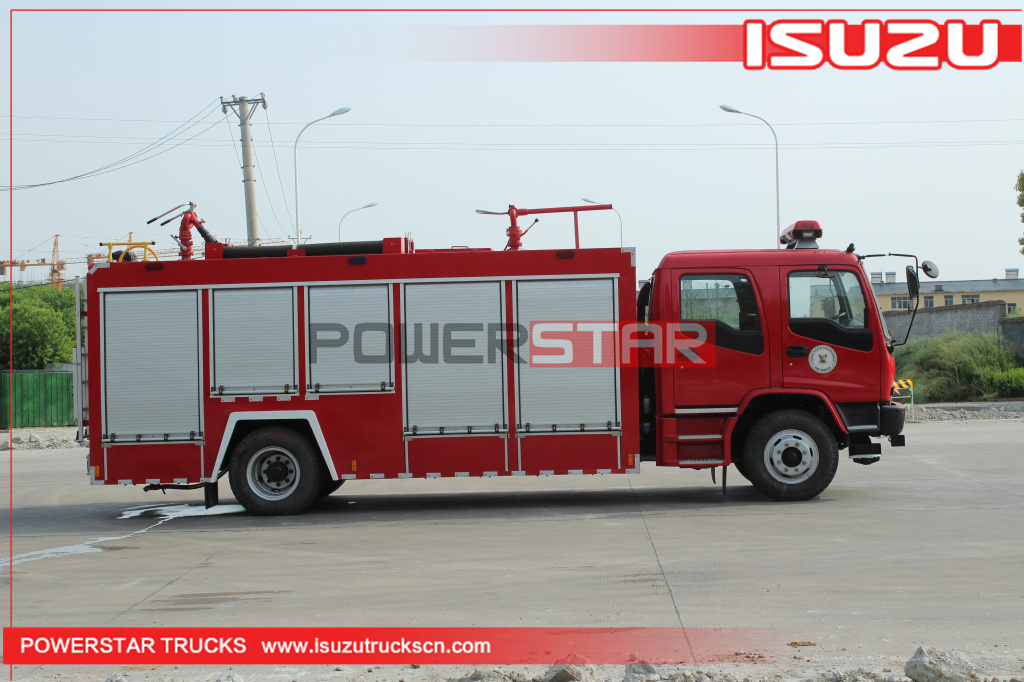 Camión de bomberos de espuma y polvo seco con chasis ISUZU FVR