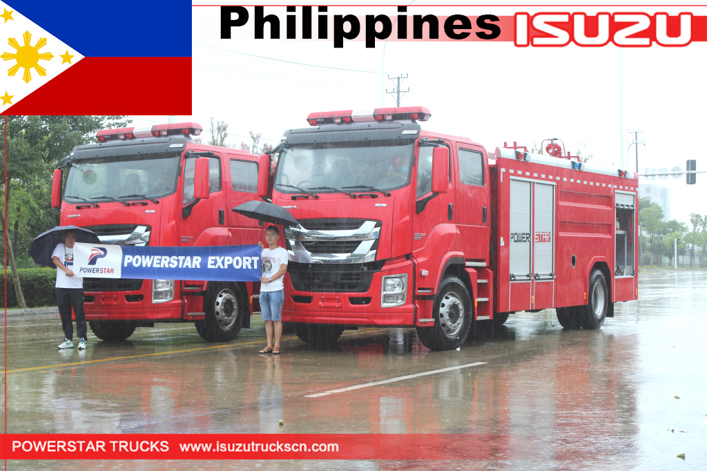 Camión de lucha con motor de rescate de emergencia contra incendios de espuma ISUZU GIGA de Filipinas