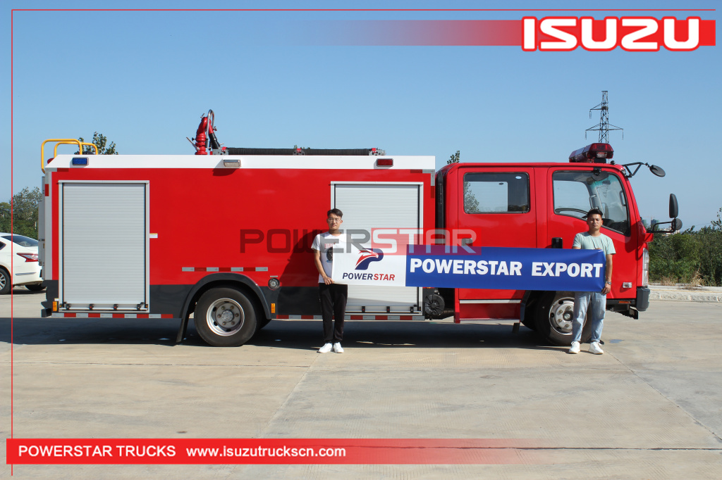 Camión de bomberos del agua 4X2 del coche de bomberos de la espuma del agua de la emergencia del escape del rescate del ELF de Camboya ISUZU