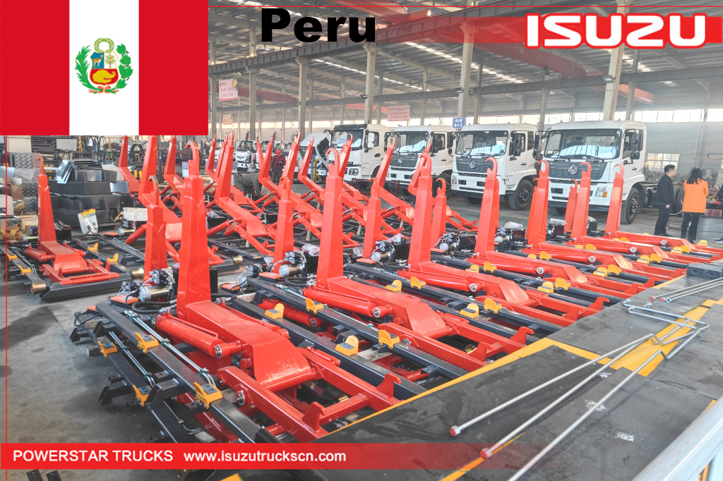 Perú ISUZU Hook Lift Camión de basura estructura arriba kit de carrocería