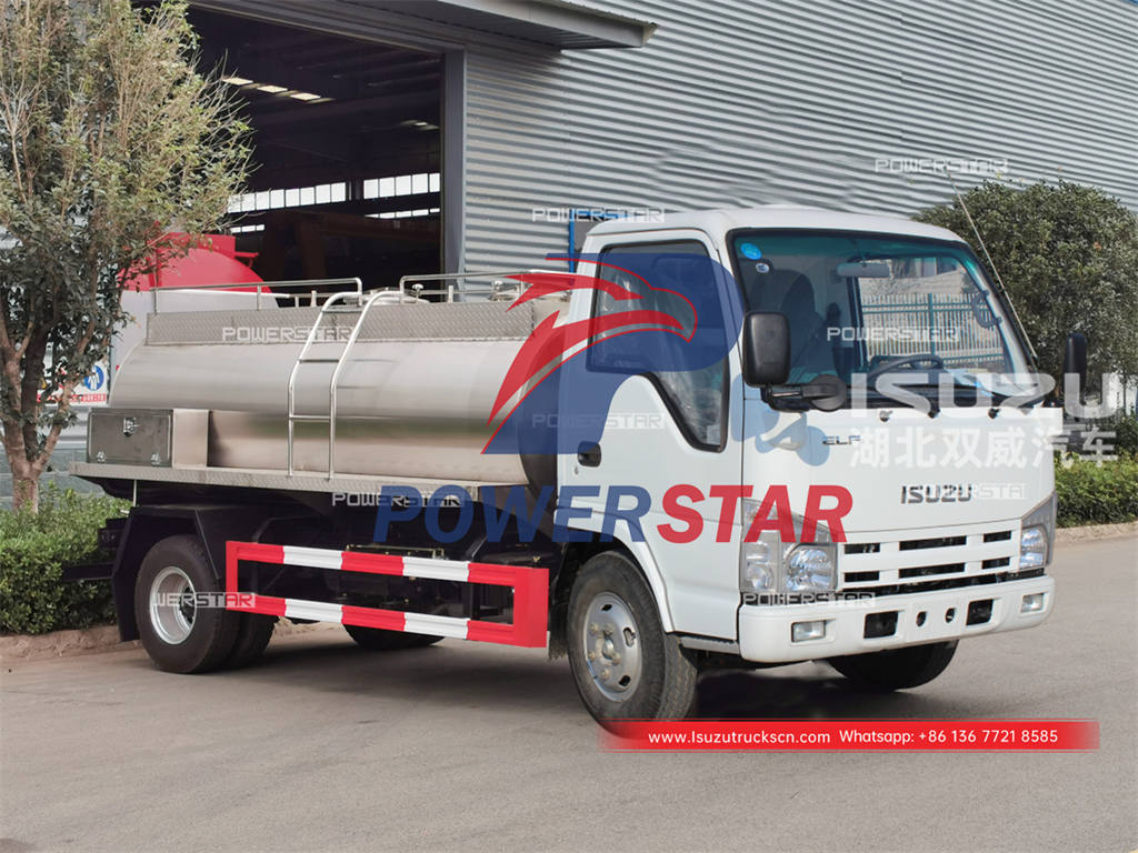 Camión de leche de acero inoxidable ISUZU de 4000 litros para Mongolia