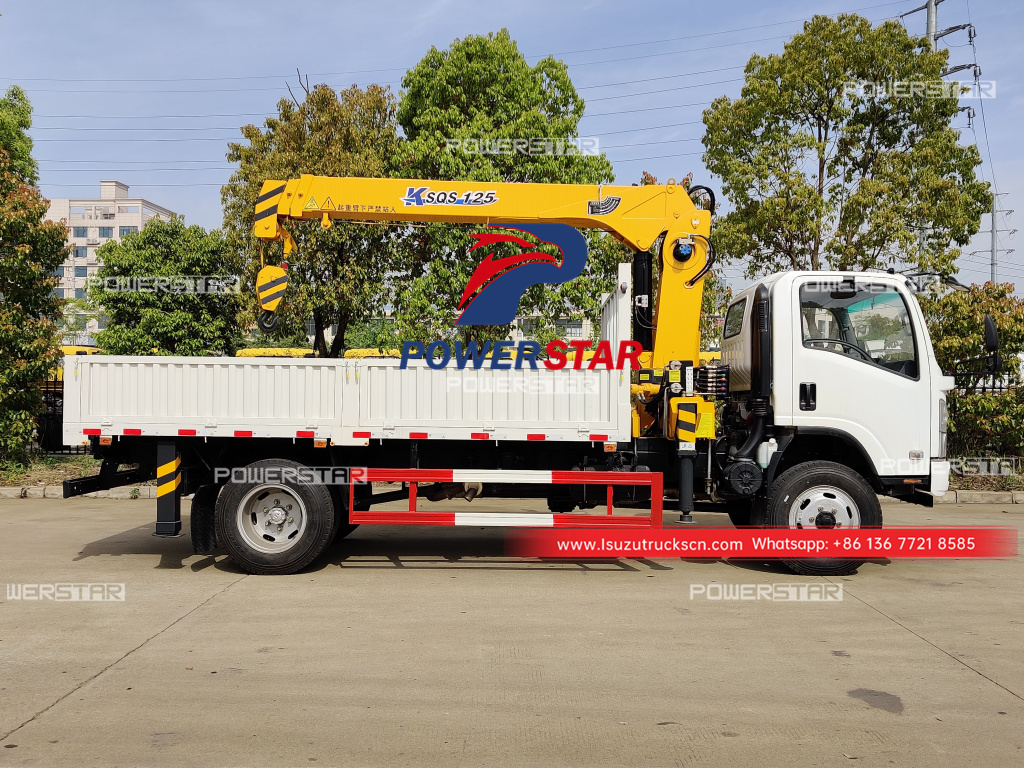 Camión del auge de la grúa del auge del camión de Filipinas Japón ISUZU 4x4 NPR/ELF/700P grúa telescópica del auge del camión de 5 toneladas