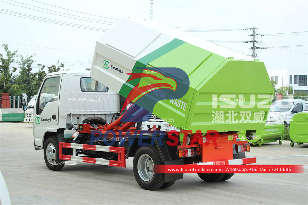 Camión de basura ISUZU 4×2 con elevador de volquete a la venta