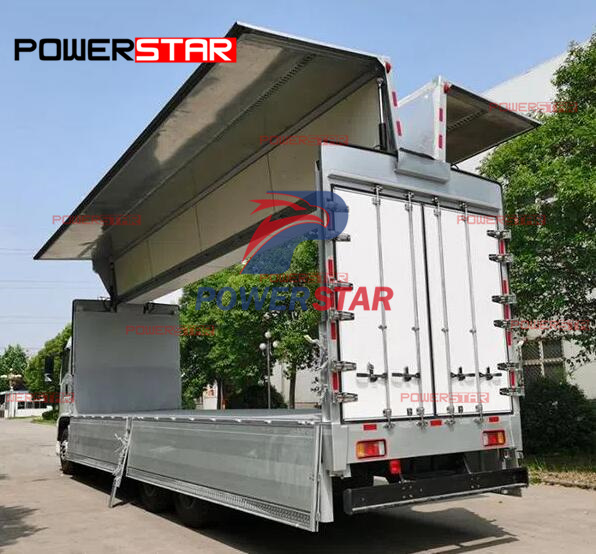 Japón ISUZU GiGA 4x2 Heavy Duty 6 ruedas furgoneta de carga de elevación lateral 10 toneladas de camión con caja abierta de ala a la venta