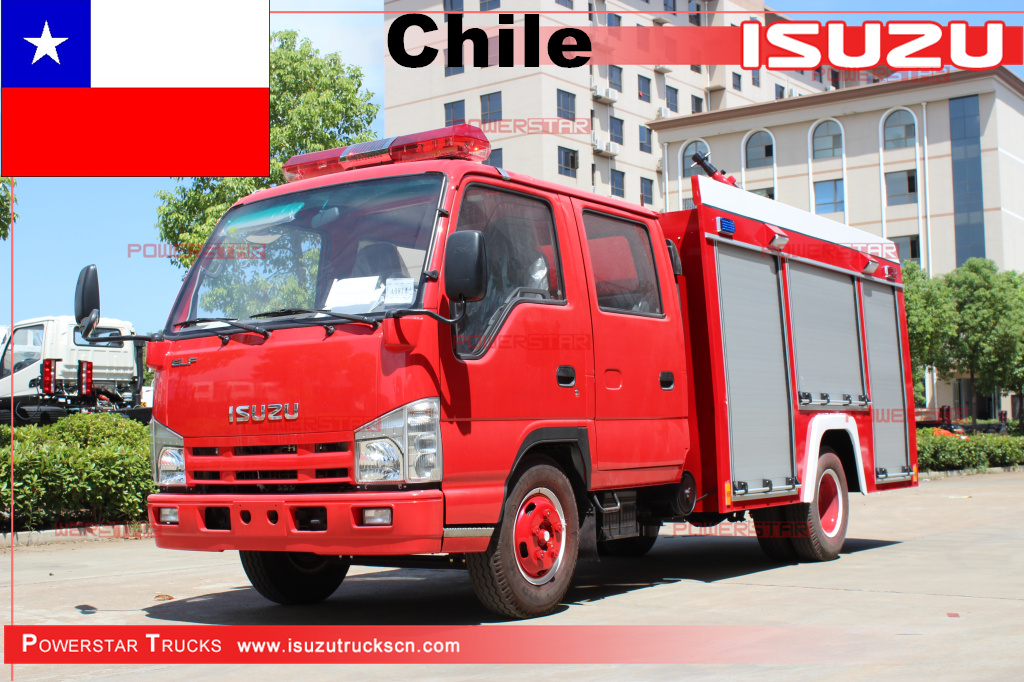 Camión de la lucha contra el fuego del camión de bomberos del agua 4X2 del motor de bomberos de la espuma del agua de la emergencia del escape del rescate de Japón ISUZU