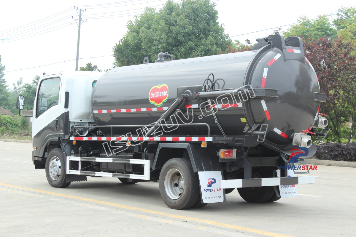 Camión cisterna de aguas residuales Isuzu Vaccum con bomba moro PM80A para Filipinas