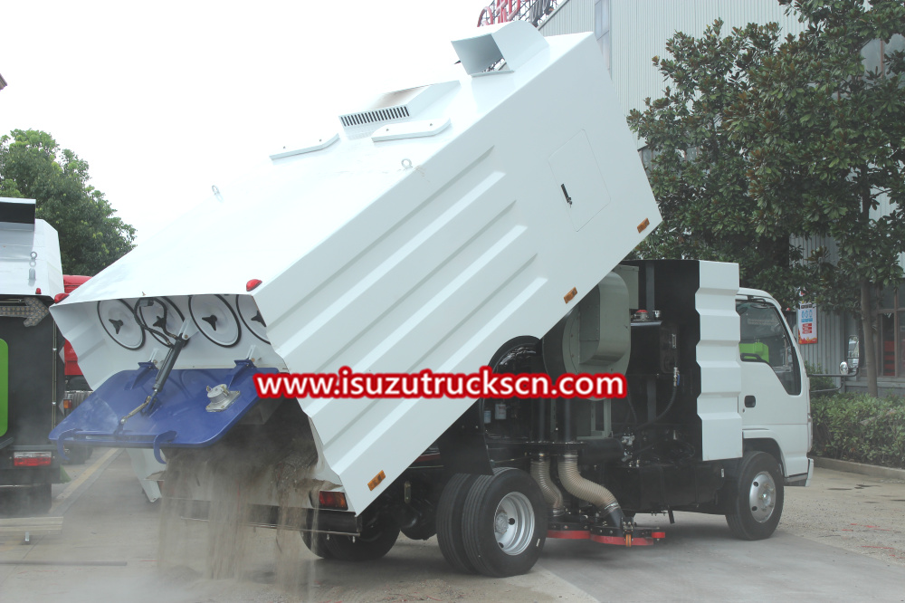 Camión de barrido de vacío puro Isuzu para fábrica de cemento