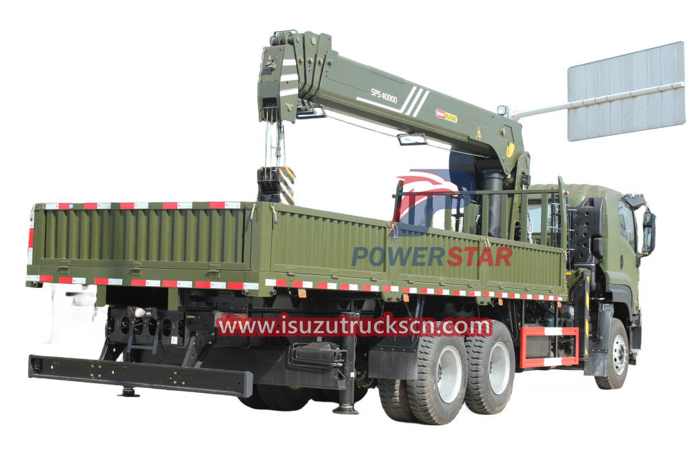 Grúas de pluma telescópica Palfinger SPS40000 montadas en camión Isuzu Giga militar usadas nuevas de 16 toneladas