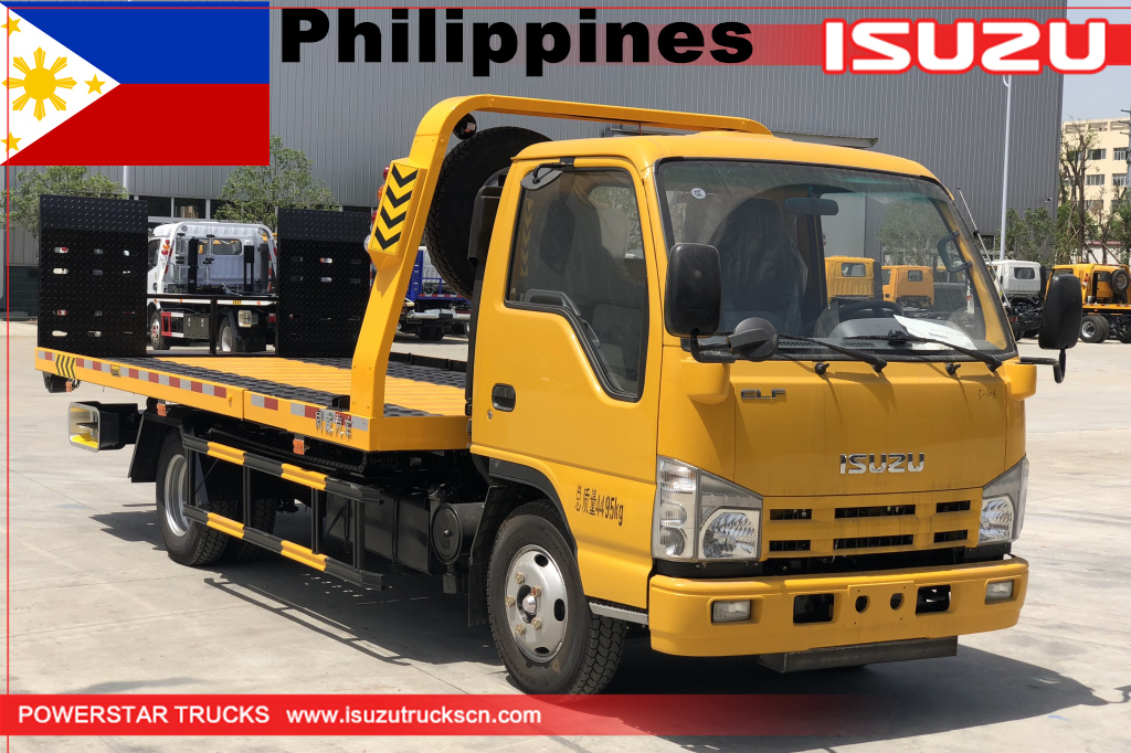 Filipinas CEBU - 1 unidad de camión de auxilio de plataforma plana ISUZU
    