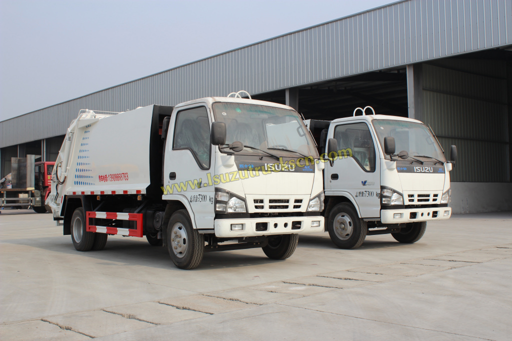 Camión compactador de basura ISUZU de 3 toneladas y 5 cbm hecho a medida en Ghana, 2 unidades
    