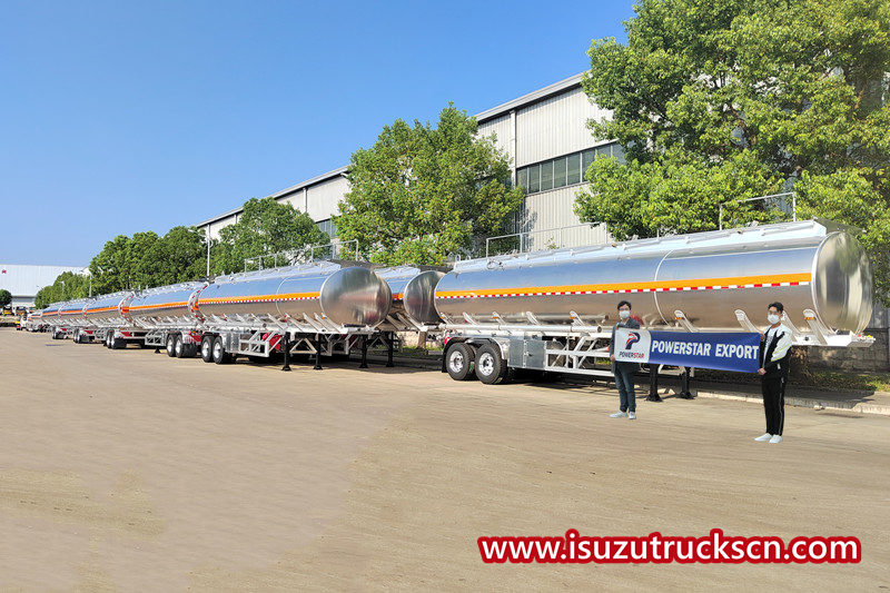 Fábrica de camiones cisterna de petróleo Planta de semirremolque de combustible de aleación de aluminio cisterna de combustible Isuzu
    
