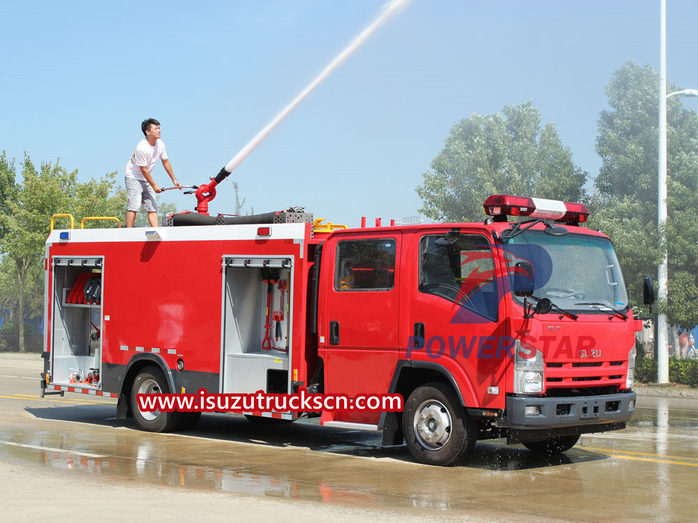 ¿Qué es el camión de bomberos acuático Isuzu?
        