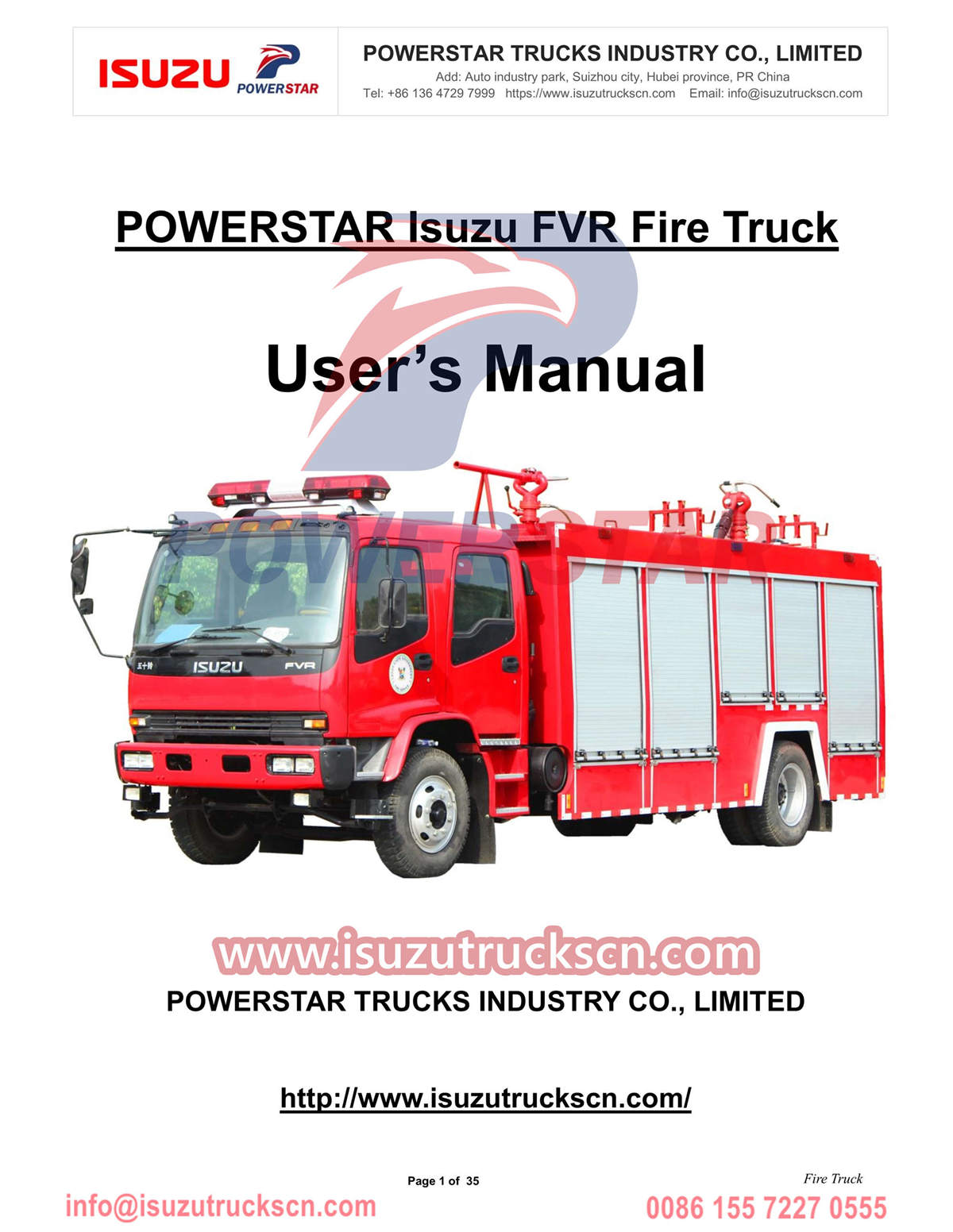 Exportación manual del camión de bomberos Isuzu FVR 6cbm a Nigeria
        