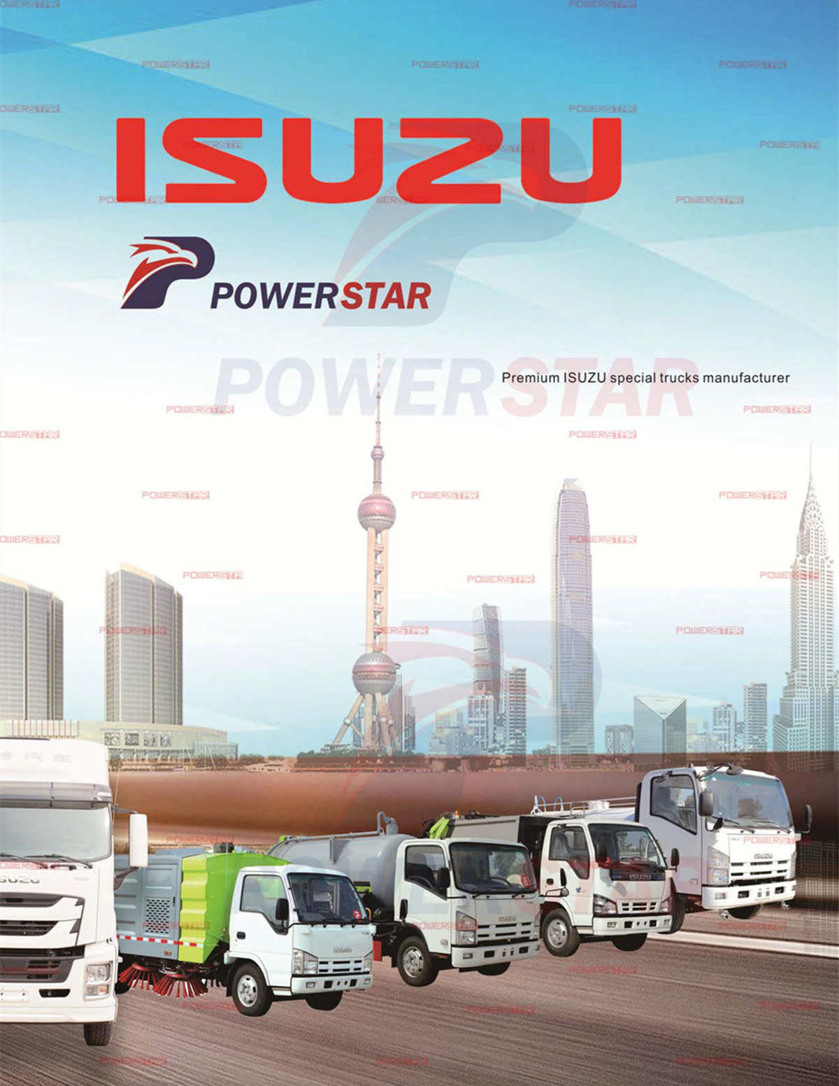 Catálogo de camiones personalizados ISUZU profesionales POWERSTAR
    