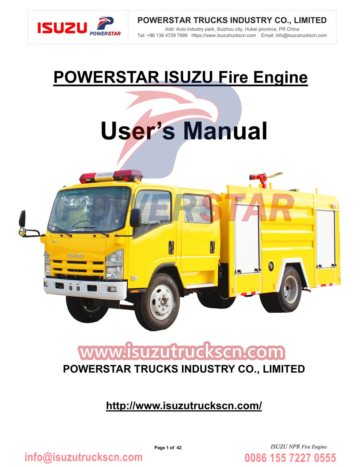 Camión de bomberos ISUZU ELF 5000L Exportación manual Dubai
        