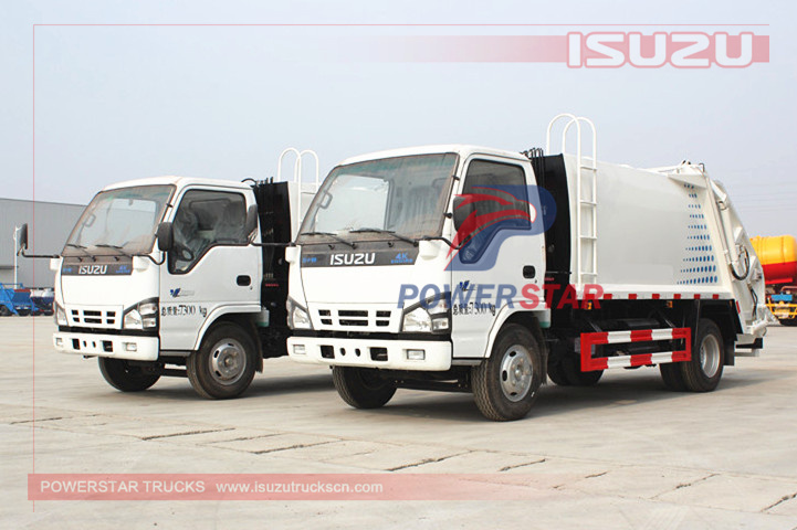 Camiones compactadores de basura de 3 toneladas Camión compactador de basura industrial Isuzu