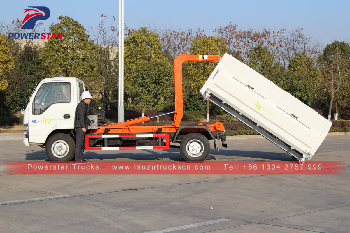 Camión de basura Powerstar de recogida de basura Hooklift de 3 toneladas a la venta