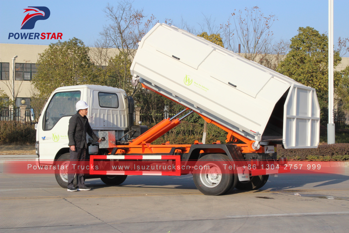 Camión de basura Powerstar de recogida de basura Hooklift de 3 toneladas a la venta