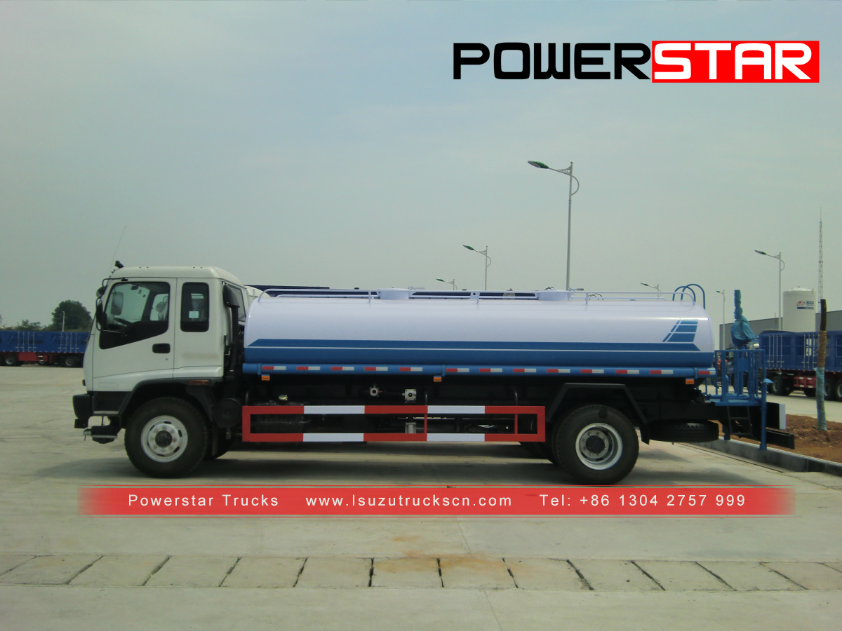 Camión cisterna Isuzu, camión transportador de agua FVR fabricado por un cliente de Ghana