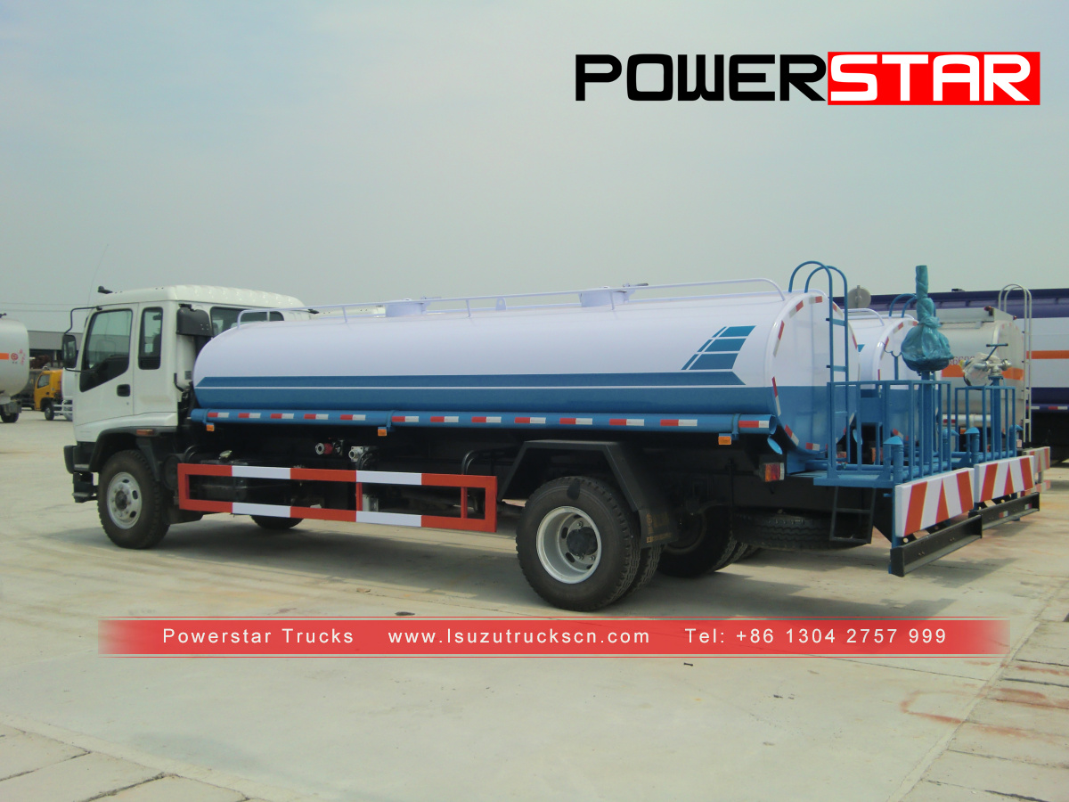Camión cisterna Isuzu, camión transportador de agua FVR fabricado por un cliente de Ghana