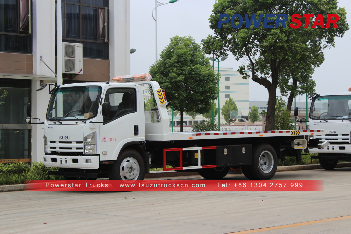 Combodia 5 toneladas ELF 700P camiones de remolque de grúa de plataforma plana Isuzu a la venta
