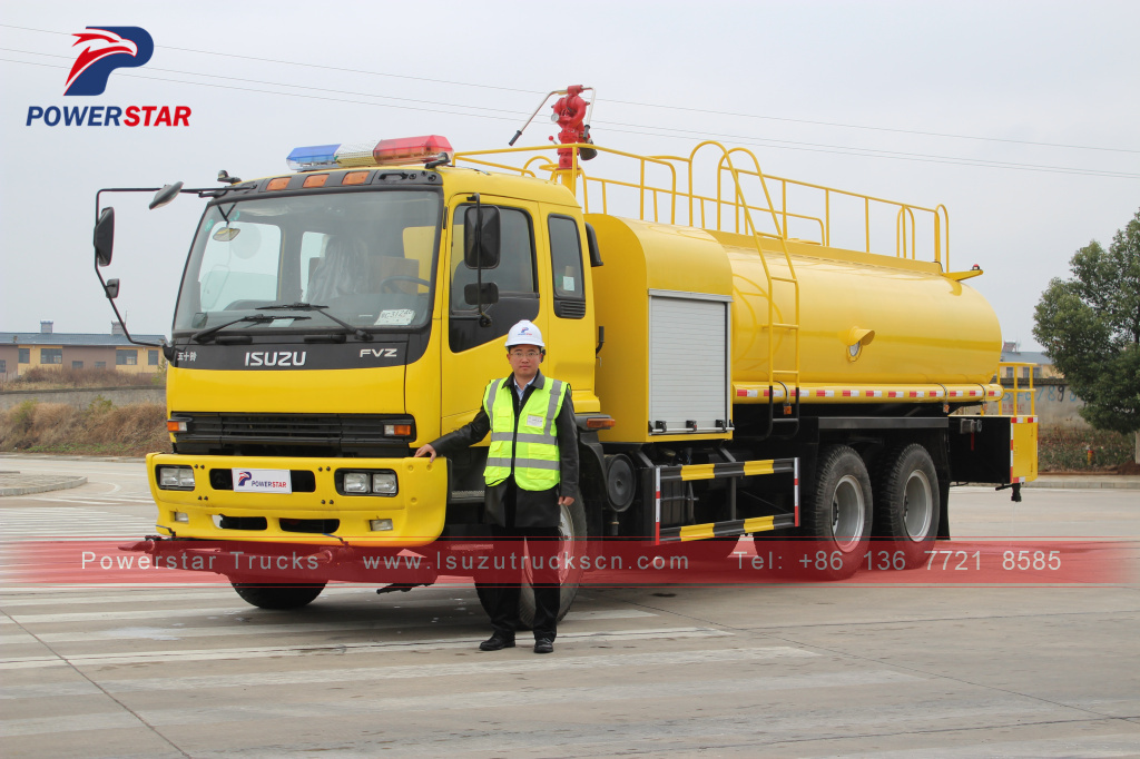 Camión bowser de agua 14000L del camión de bomberos del tanque de agua de la regadera del camino de ISUZU FVZ en venta