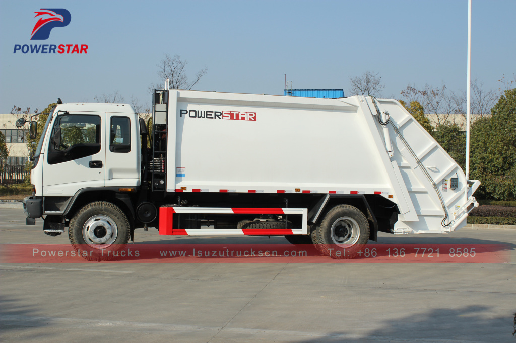 Camión compactador de basura para gestión de residuos de camión de basura FVR Isuzu de Filipinas