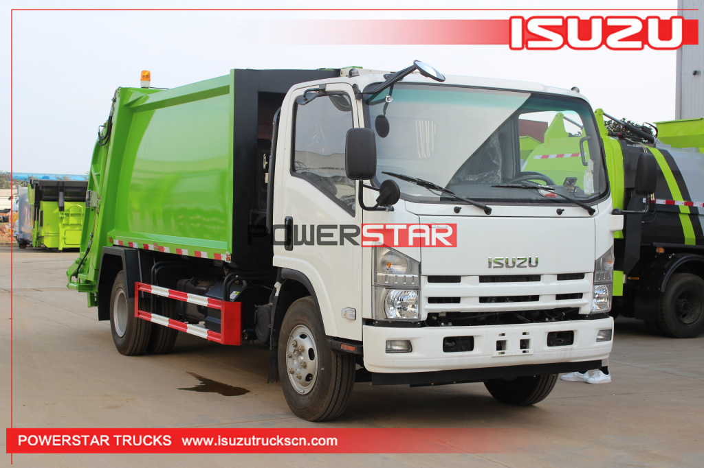 Camión compactador de residuos ISUZU ELF del camión recolector de basura de Cabo Verde 10cbm
