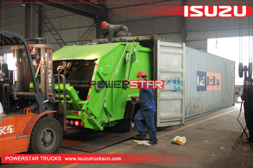 Camión compactador de basura ISUZU ELF 4x2 camión de basura de compresión de 10 metros cúbicos