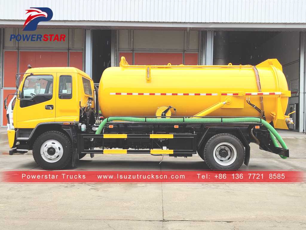 Camboya ISUZU 10000 litros 190HP Camión cisterna de succión de aguas residuales al vacío Camión cisterna de succión fecal