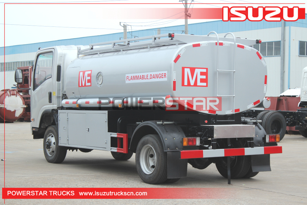 Camión cisterna de combustible y aceite de gasolina ISUZU ELF 700P 4WD 4*4 de Filipinas con dispensador
