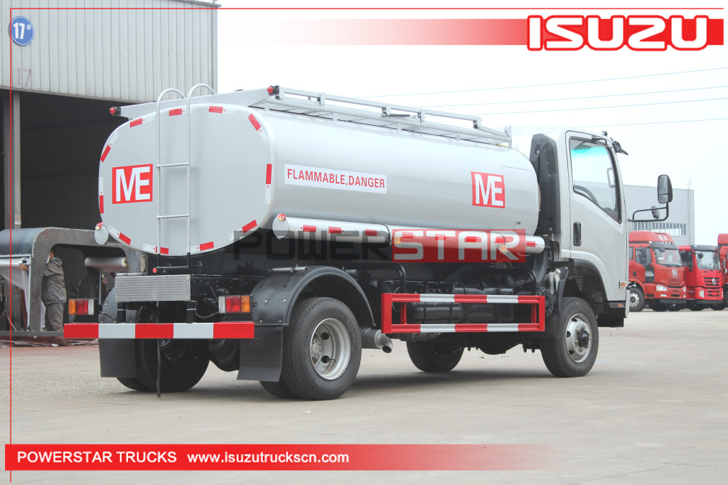 Camión cisterna de combustible y aceite de gasolina ISUZU ELF 700P 4WD 4*4 de Filipinas con dispensador