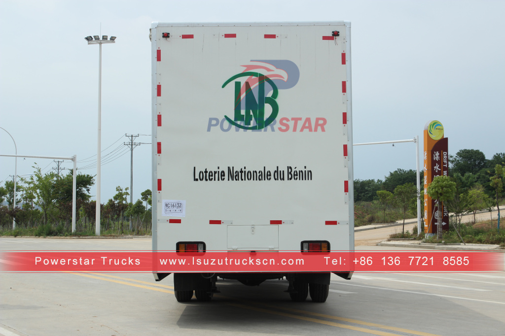 África Benin Nuevo ISUZU Elección al aire libre Voto Coche Publicidad móvil Show Truck con escenario plegable
