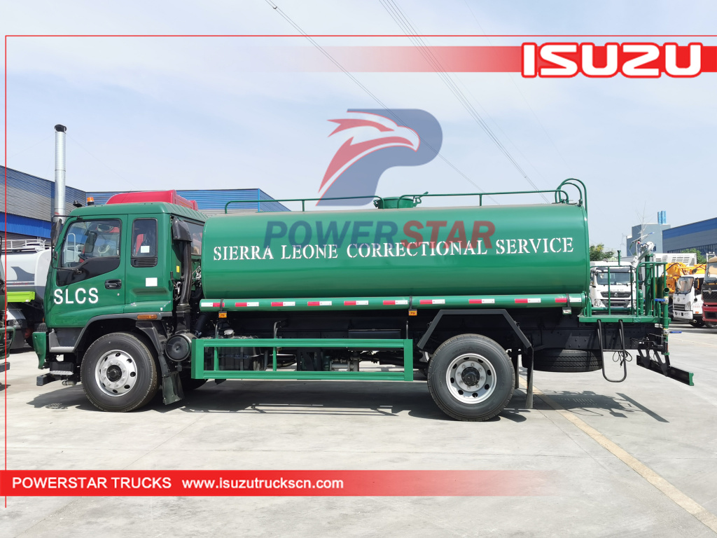 Camiones sanitarios de rociadores cisterna Bowser con tanque de agua para carretera ISUZU FVR de Sierra Leona a la venta