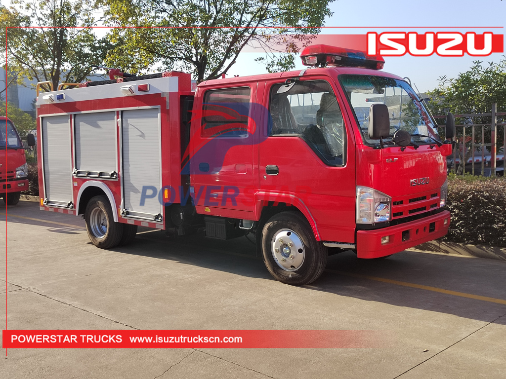 Camión bomba de agua de rescate de emergencia contra incendios ISUZU ELF 100P de Camboya, vehículo pequeño con motor de bomberos