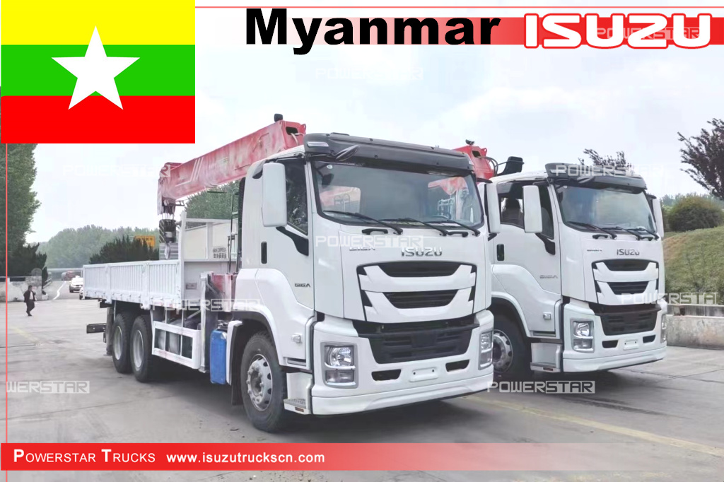 Camiones grúa de pluma rígida ISUZU GIGA de Myanmar Japón con palfinger SPS40000