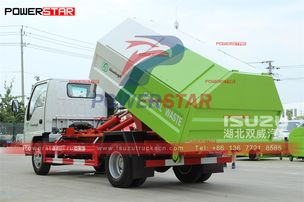 Exportación manual del camión cargador de gancho ISUZU de 5CBM a Mongolia