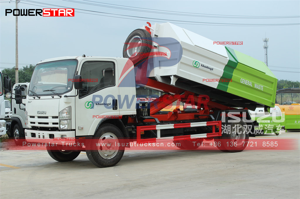 Exportación manual del camión del cargador del gancho de 12CBM ISUZU Mongolia