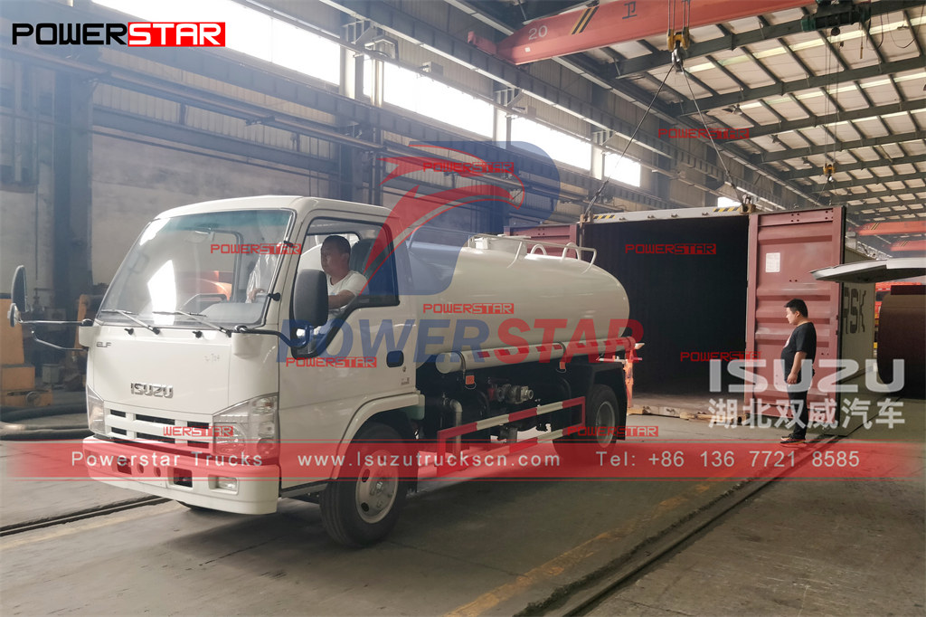 Camión cisterna de agua POWERSTAR ISUZU 5000L Exportación manual a Filipinas en promoción